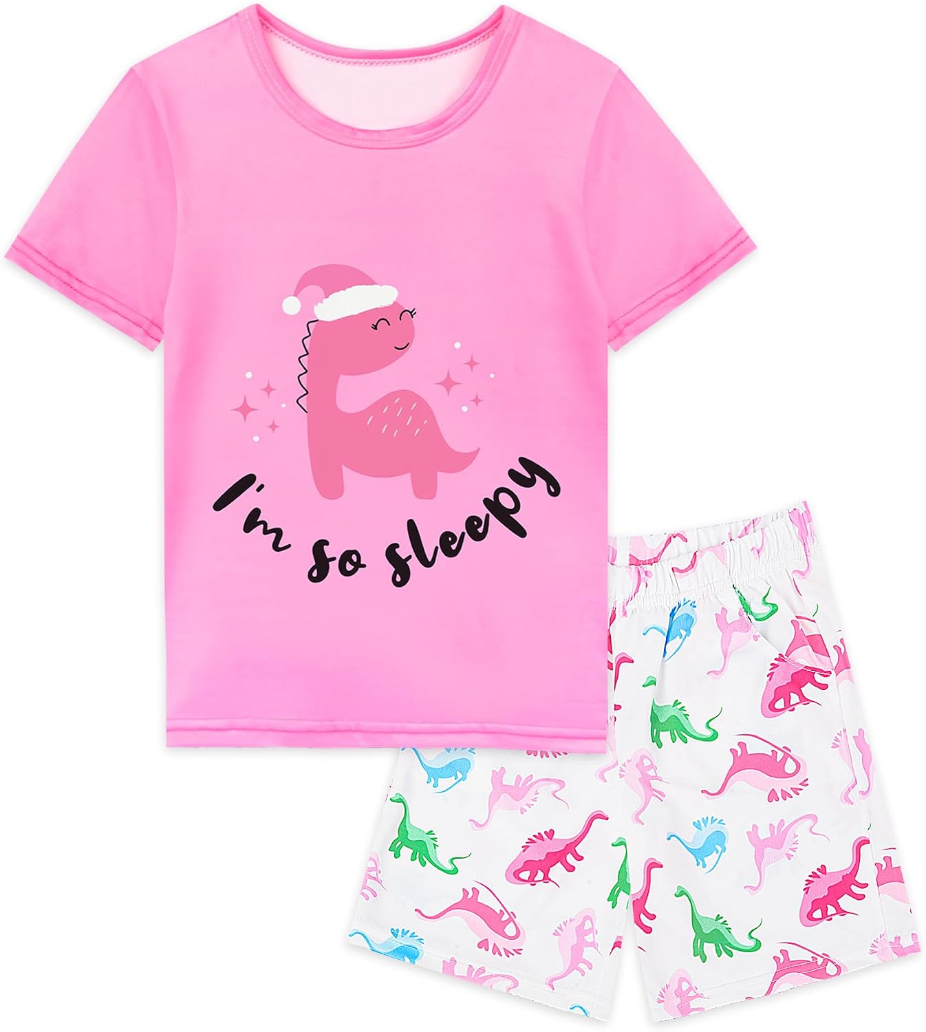 Girls Pajamas Short Sleeve Toddler Summer Pjs Girls' Sleepwear 2 Pieces Lounge Sets Kids Clothes 3T-14Y