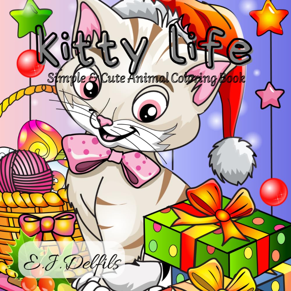 kitty life: Simple & Cute Animal Coloring Book