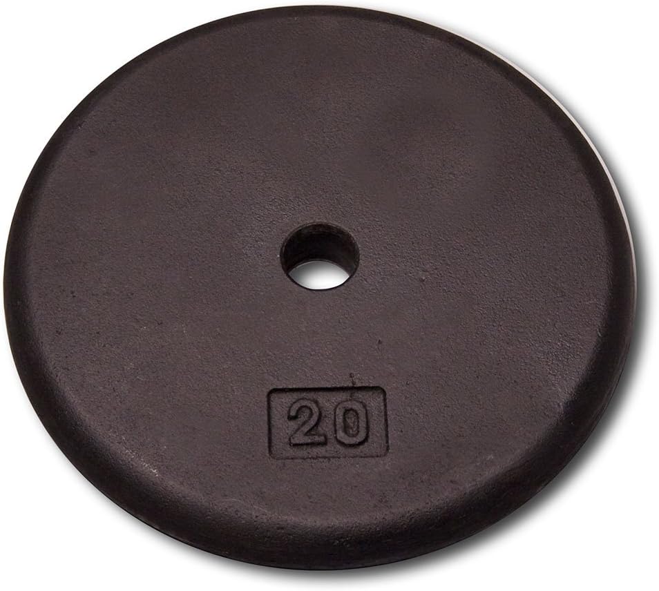 Body-Solid Standard Black Iron Weight Plate - Perfect for Strength Training, Home Gym, and Barbell Workouts - Fits 1" Bars
