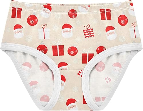 Girls' Underwear Christmas Santa Claus Gift Toddle Brief Panties 2T A2306141