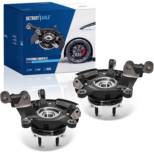 Detroit Axle - Front 2pc Steering Knuckles for 2007-2015 Lincoln MKX 2011-2014 Ford Edge, 2 Steering Knuckles & Wheel Bearing Hubs 2012 2013 Replacement