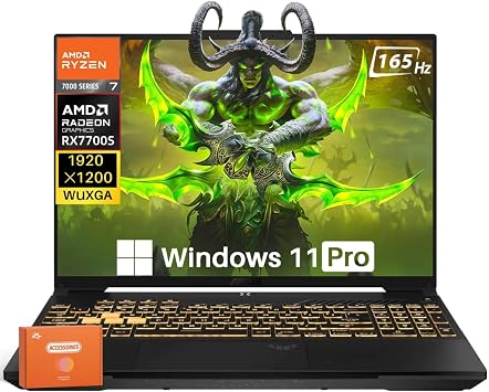 ASUS TUF A16 Gaming Laptop, Radeon RX 7700S 8 GBBeats RTX 4060, AMD Ryzen 7 7735HSUp to 4.75 GHz, Beats i7-13620H, 16" FHD 165 Hz, 32 GB DDR5, 1 TB SSD, Wi-Fi 6, Windows 11 Pro, Accessories