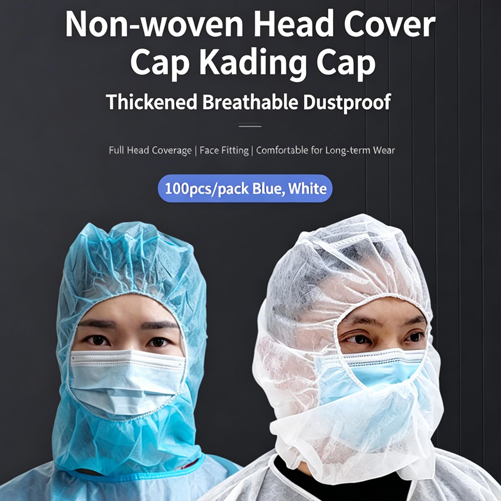 Lot de 100 capuchons de protection intégrale en non-tissé pour soins de