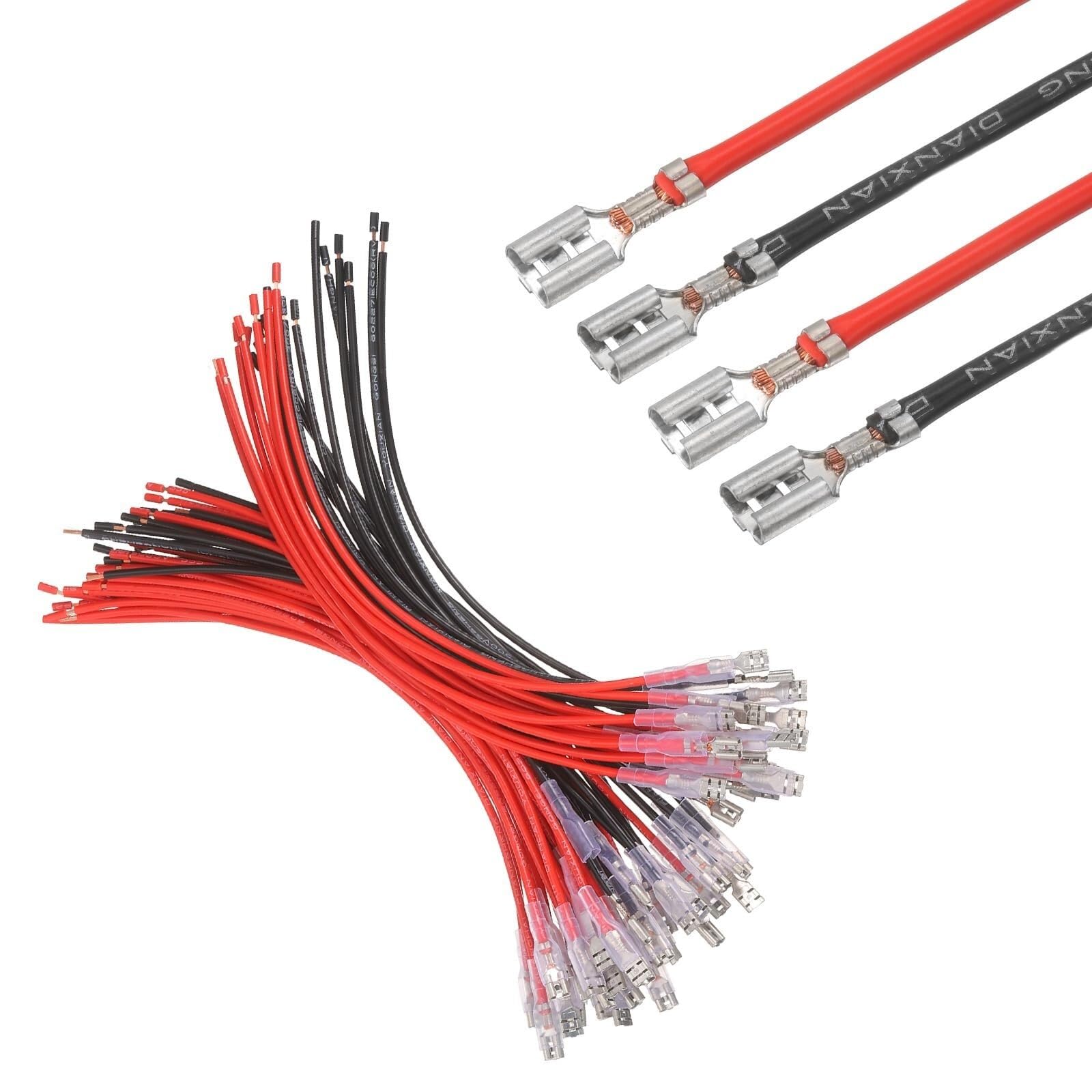 20er Set Flachstecker Crimpverbinder weiblich 2,8mm 4,8mm Kabel