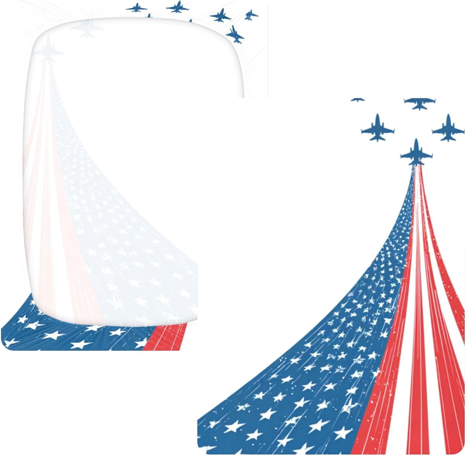 Plane USA Flags Crib Sheets Soft Breathable Fitted Cotton Baby Crib Sheets Mattress Cover for Girl Boy, 52" x 28" x 9"