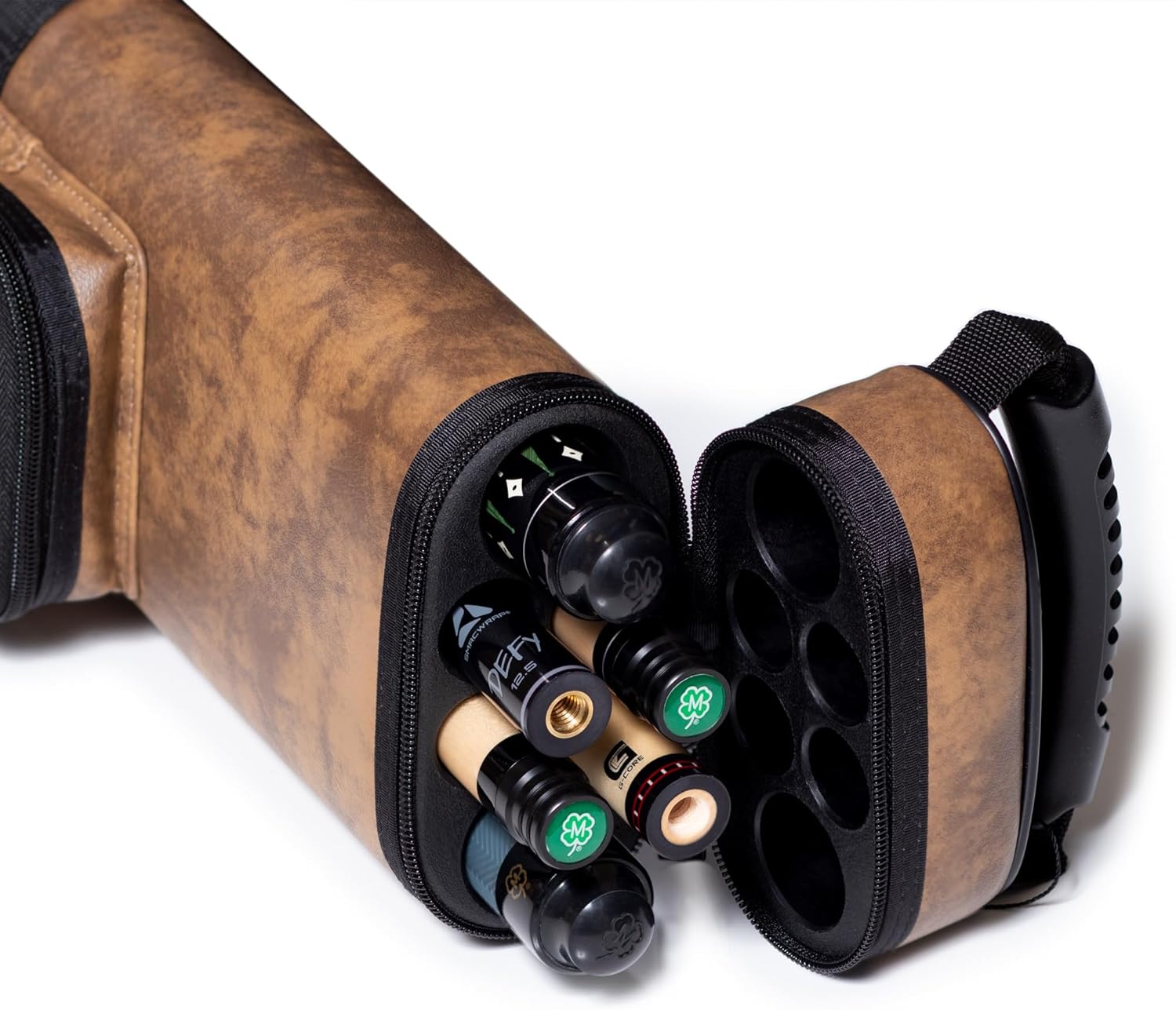 McDermott Wildfire Embossed 2x4 Faux Leather Hard Pool/Billiard Cue Case - Brown