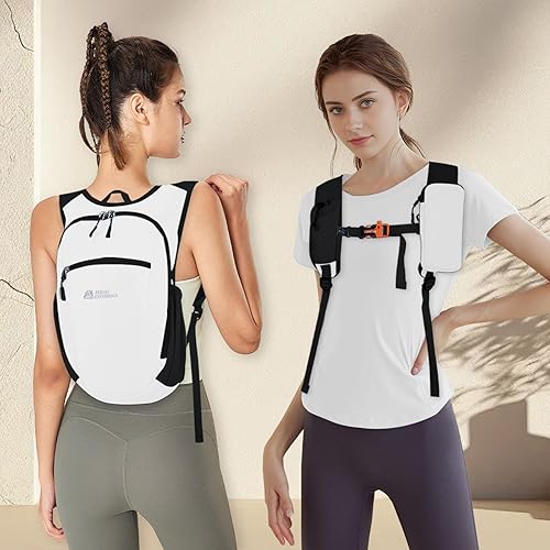 Miniatura 2 de Mochila de senderismo de 10 L15 L, ligera, plegable, resistente al agua, para mujeres y hombres (blanco, 10 L)