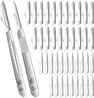 ZKKZOMA 42-Piece Scalpel Kit: 40 #11/#23 High Carbon Steel Blades, #3/#4 Stainless Handles, Storage Box for Crafts, Sculpting, Cutting
