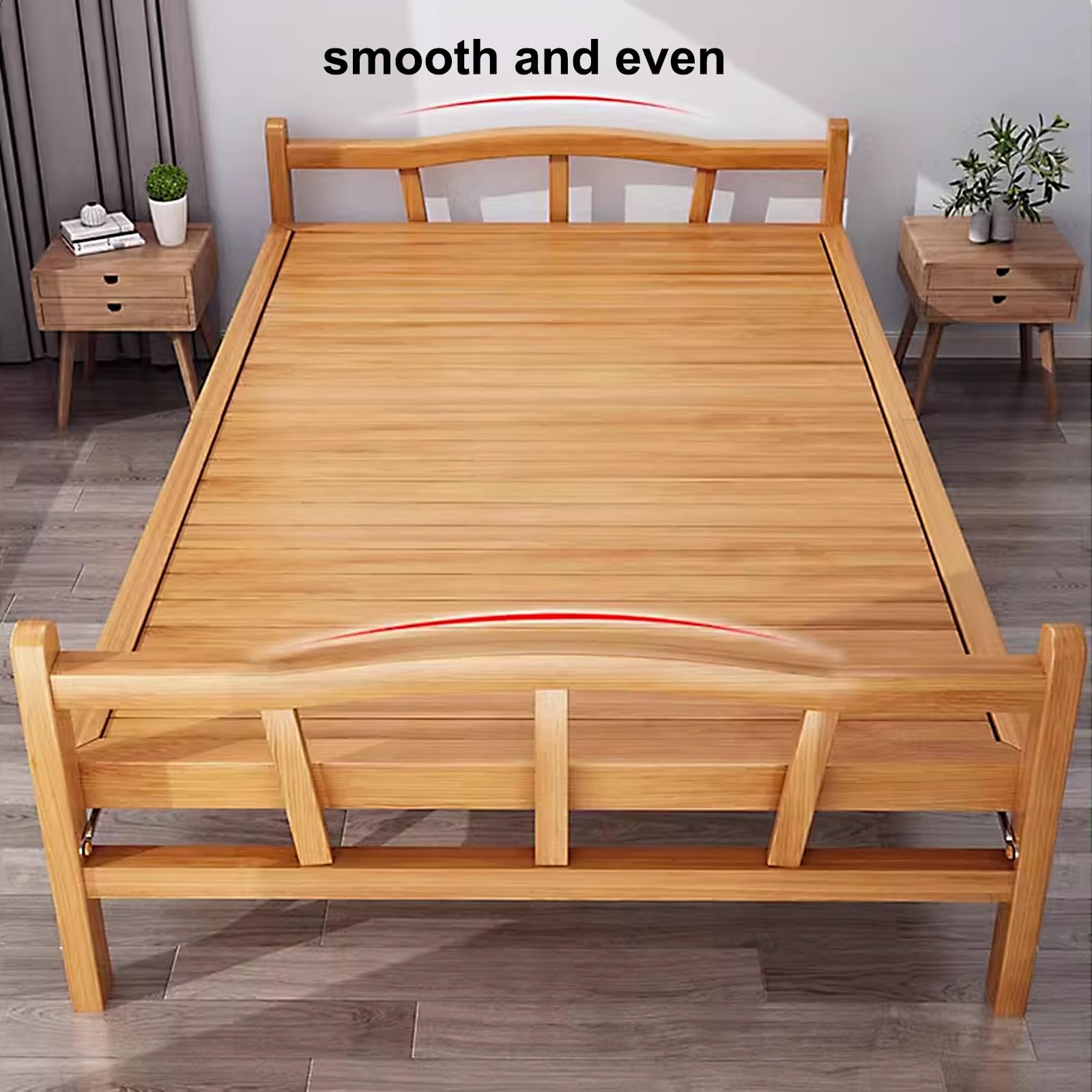 Portable Foldable Bed Bamboo Folding Bed, Multifunctional Simple