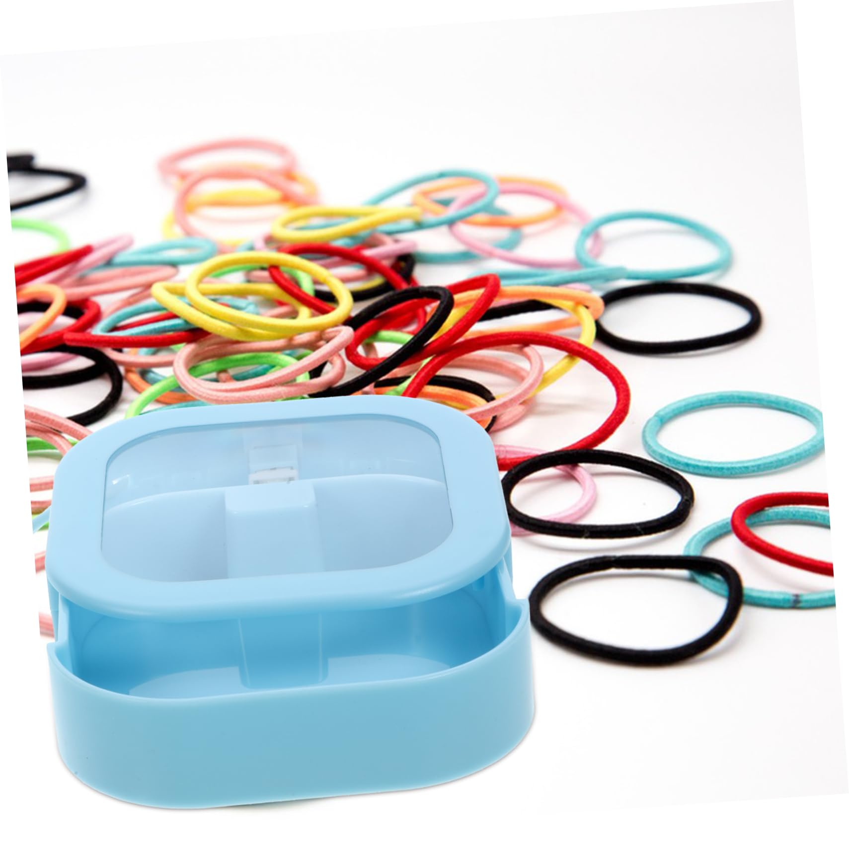 Haargummi-Organizer – 4 Aufbewahrungsboxen, Stapelbar, Mit Druckknopf, 9,5x9,5x3 Cm