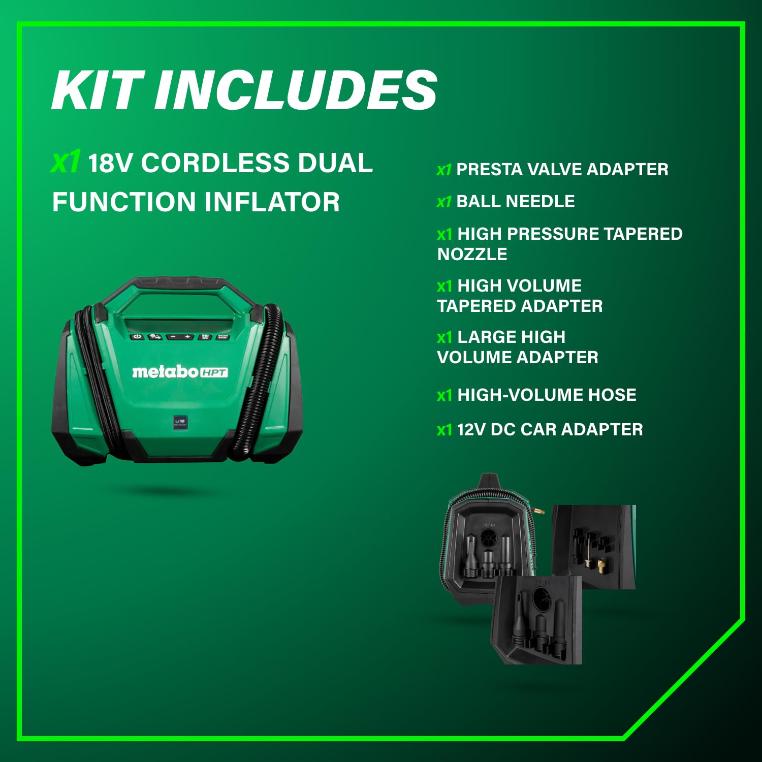 Metabo HPT 18V Cordless Inflator - Powerful & Portable -8