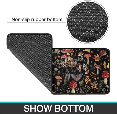 Miniatura 8 de Juego de 2 alfombras de cocina de gallo con diseño de girasol, alfombra de cocina lavable, alfombra de microfibra para decoración de pollo,