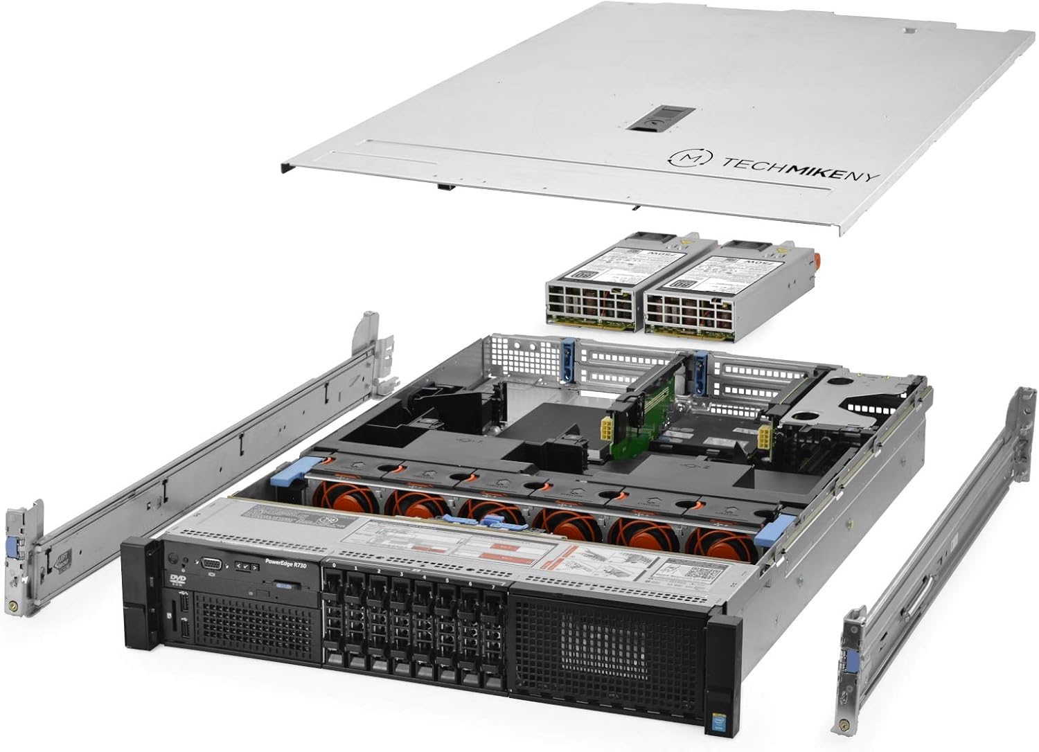 TechMikeNY Server 2X E5-2698v3 2.30Ghz 32-Core 64GB RAM + 8X Caddies PowerEdge R730 (Renewed)