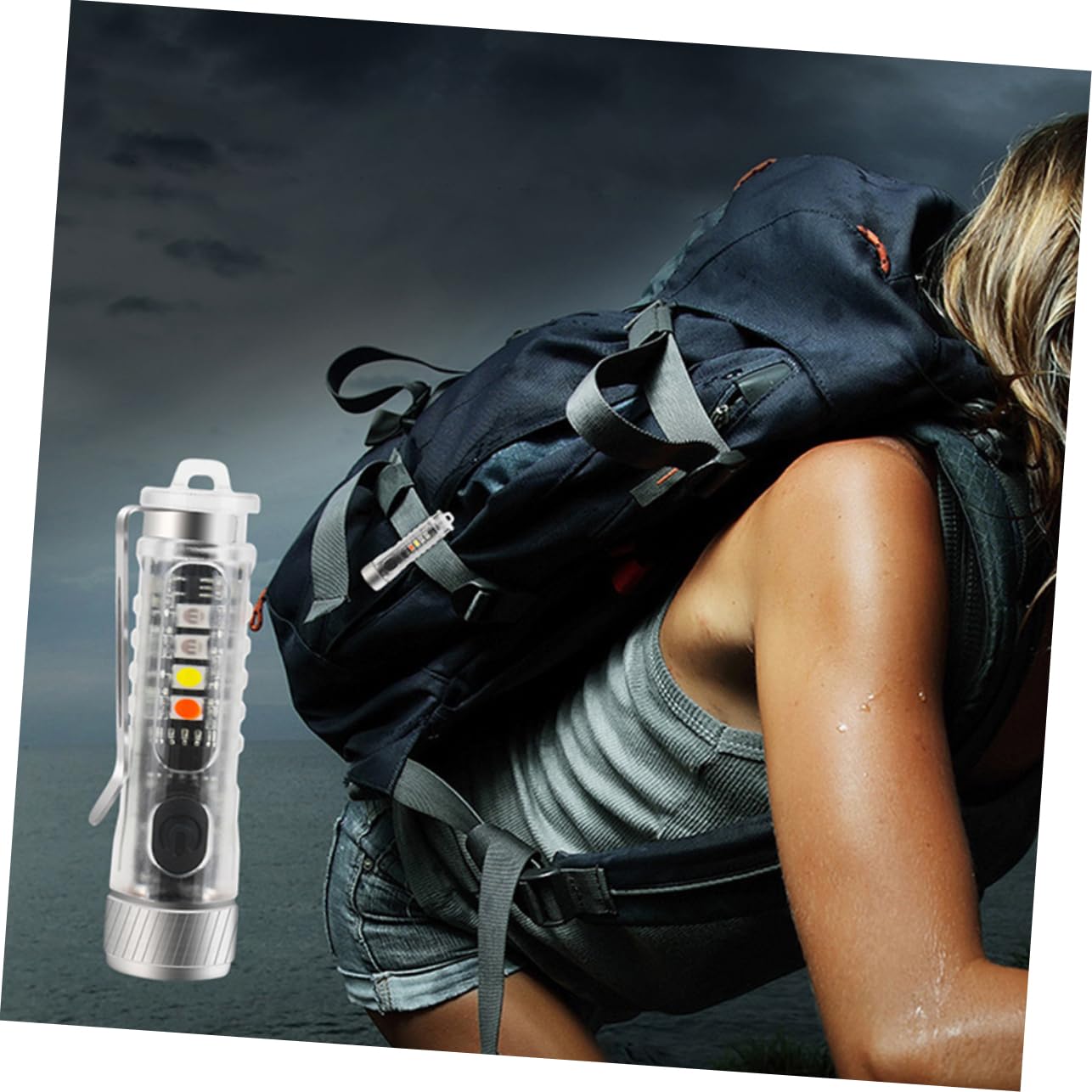 INOOMP 2pezzi Mini Torcia Led Ricaricabile Portachiavi Con Modalità Di Illuminazione Luce Regolabile Per Campeggio e Emergenze Design Compatto e Pratico Trasparente