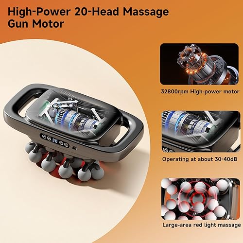 Miniatura 5 de 20 Head Massage Gun, Muscle Massager with 3 Modes & 30 Levels Intensities, Quiet Massage Gun Deep Tissue for Back, Shoulders, Legs and Full Body