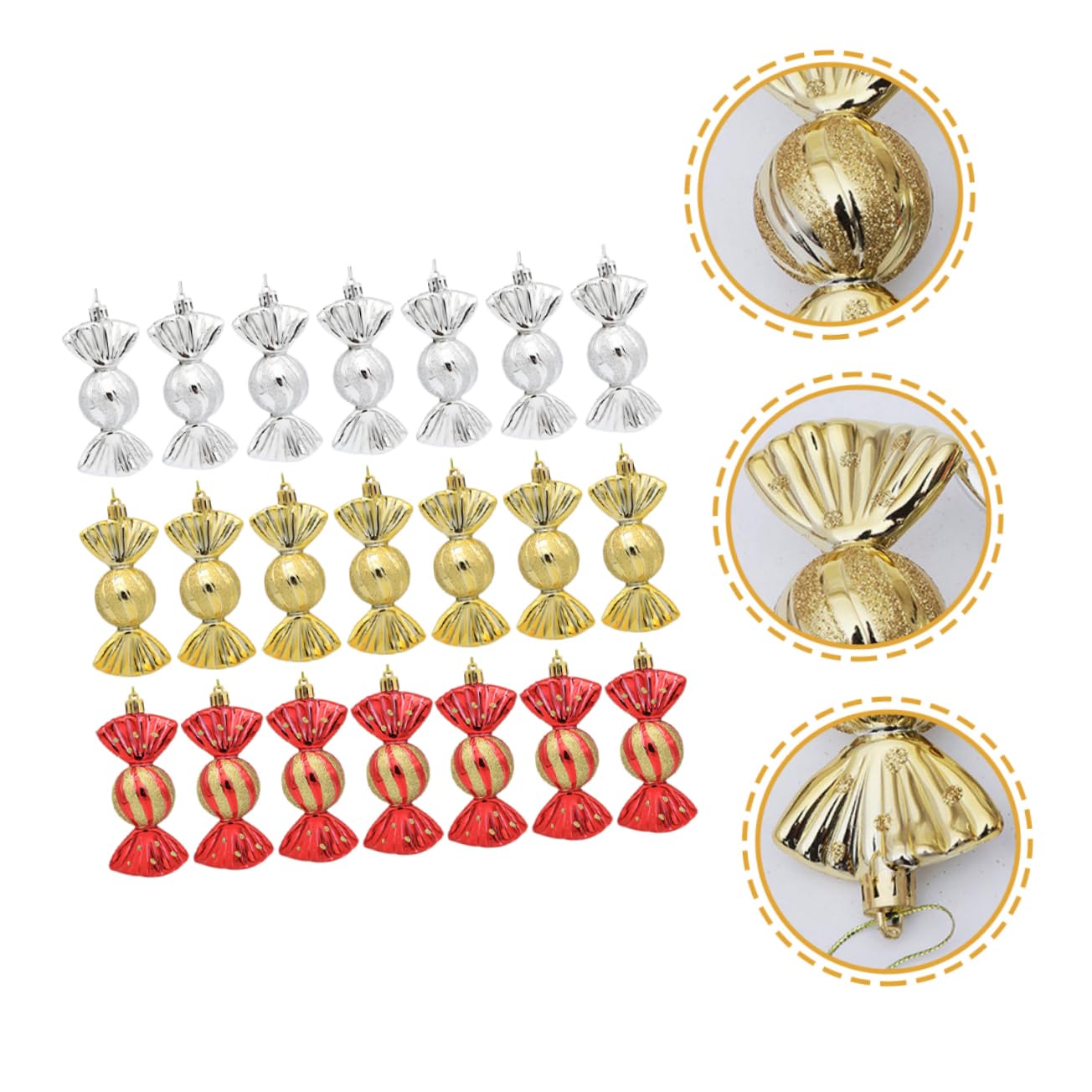 PRETYZOOM 60 Stück Süßigkeiten Anhänger Dekoration Tischdekoration Zuckerstangen Zuckerstangen Baum Bürodekoration Weihnachtsbaum Süßigkeiten Süßigkeiten Ornamente
