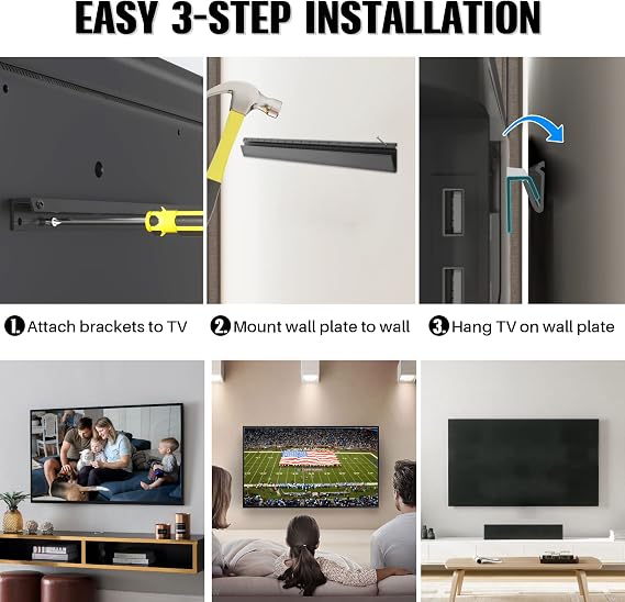 AENTGIU Studless TV Wall Mount, Alloy Steel, Hold 150 Lbs,32 to 75 Inch TVs