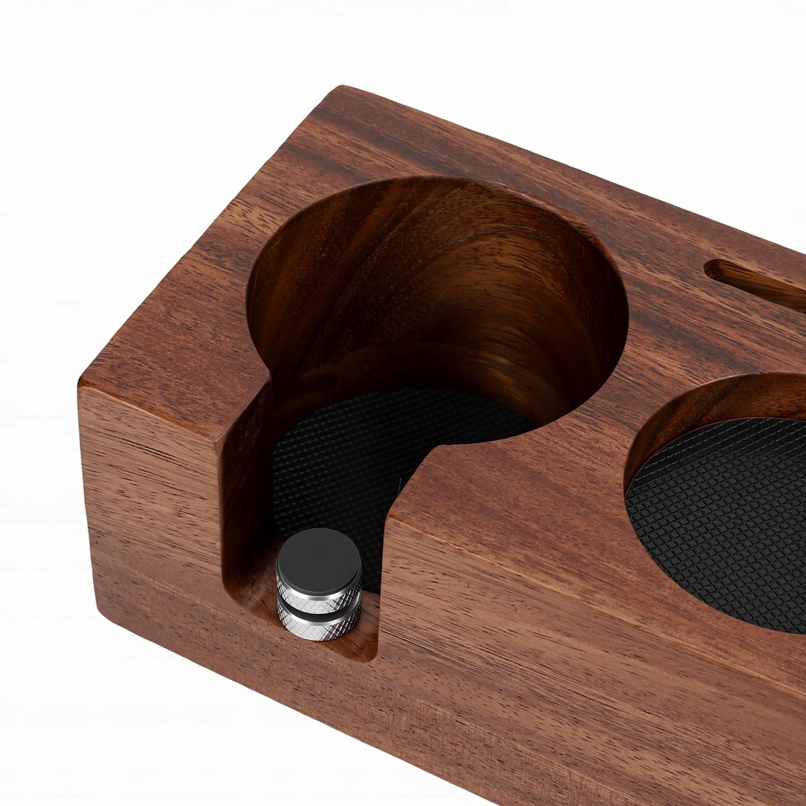 Naroote 51 Mm 53 Mm Espresso-Tampingstation, Walnuss-Kaffeezubehör-Organizer mit Effizienter Aufbewahrung, Platzsparender und Rutschfester Basis für Heim-Baristas