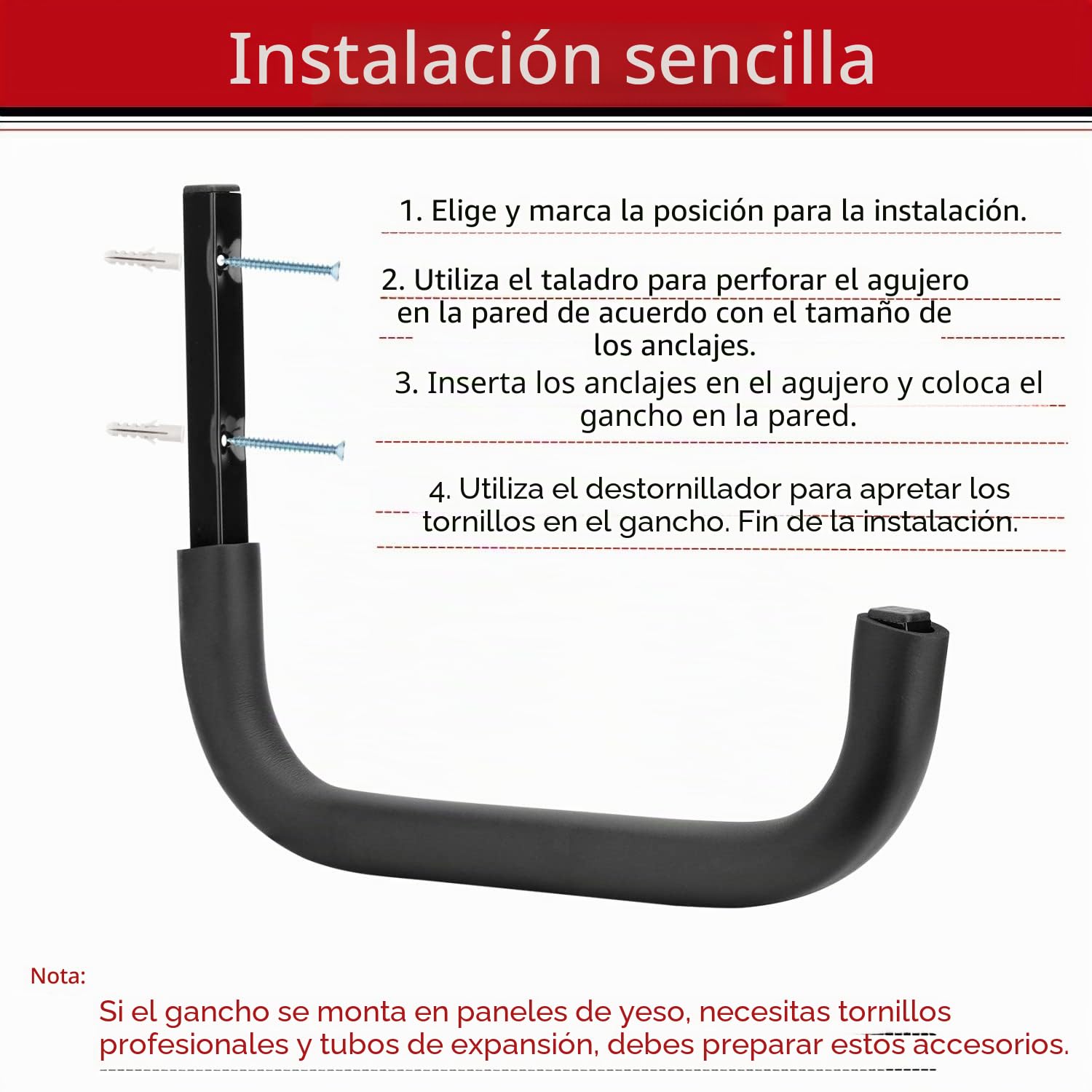 Ganchos de almacenamiento de garaje grandes, 30 cm, organizador de almacenamiento de garaje resistente, percha colgante, cada carga máxima de 45 kg