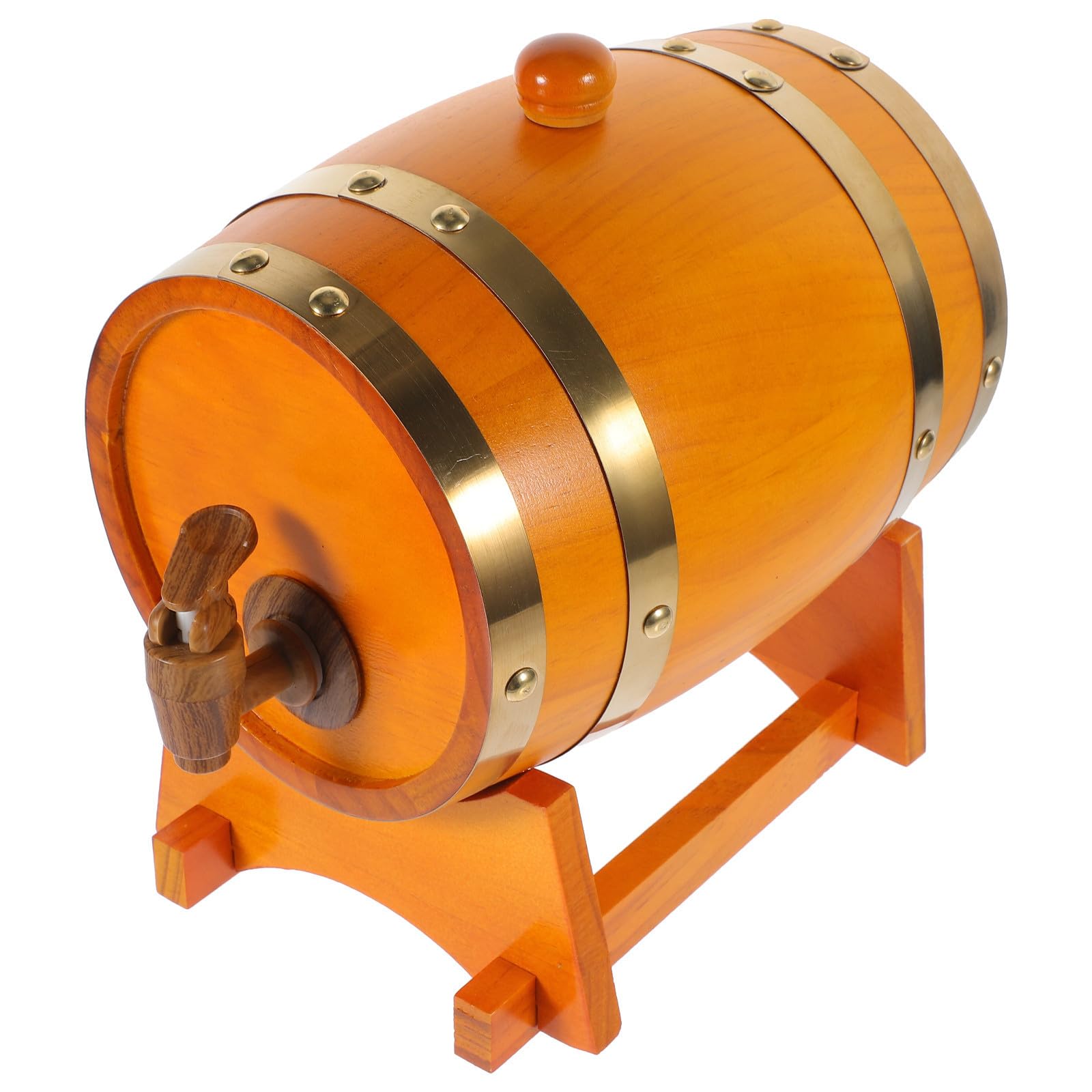 Ipetboom Barriles Decorativos dispensador de Barril para Vino Blanco y Vino Tinto de 1,5 L con Base de Madera, para Bar o Restaurante, 1 Juego