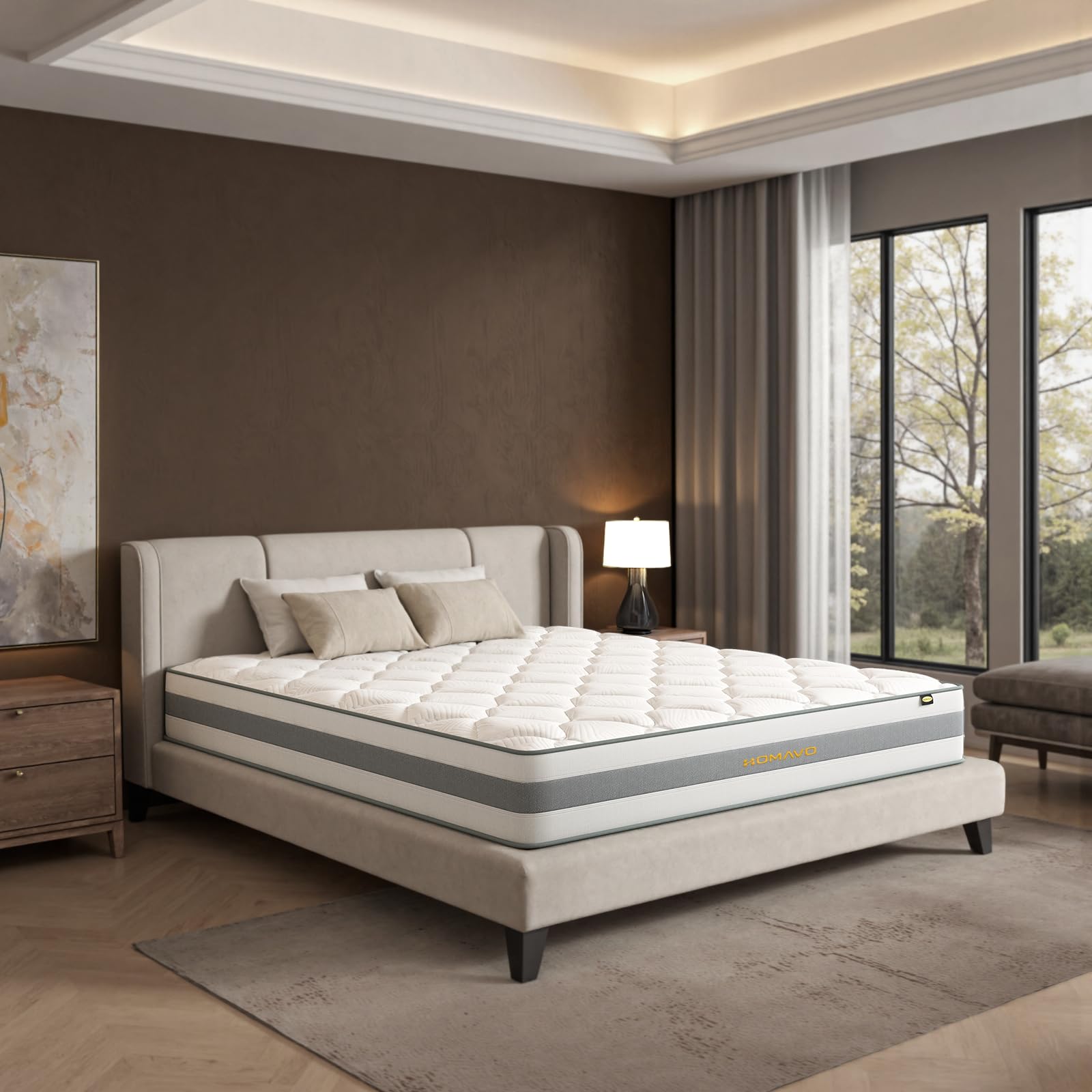 King Mattress, 12 Inch Hybrid Memory Foam with Pocket Springs