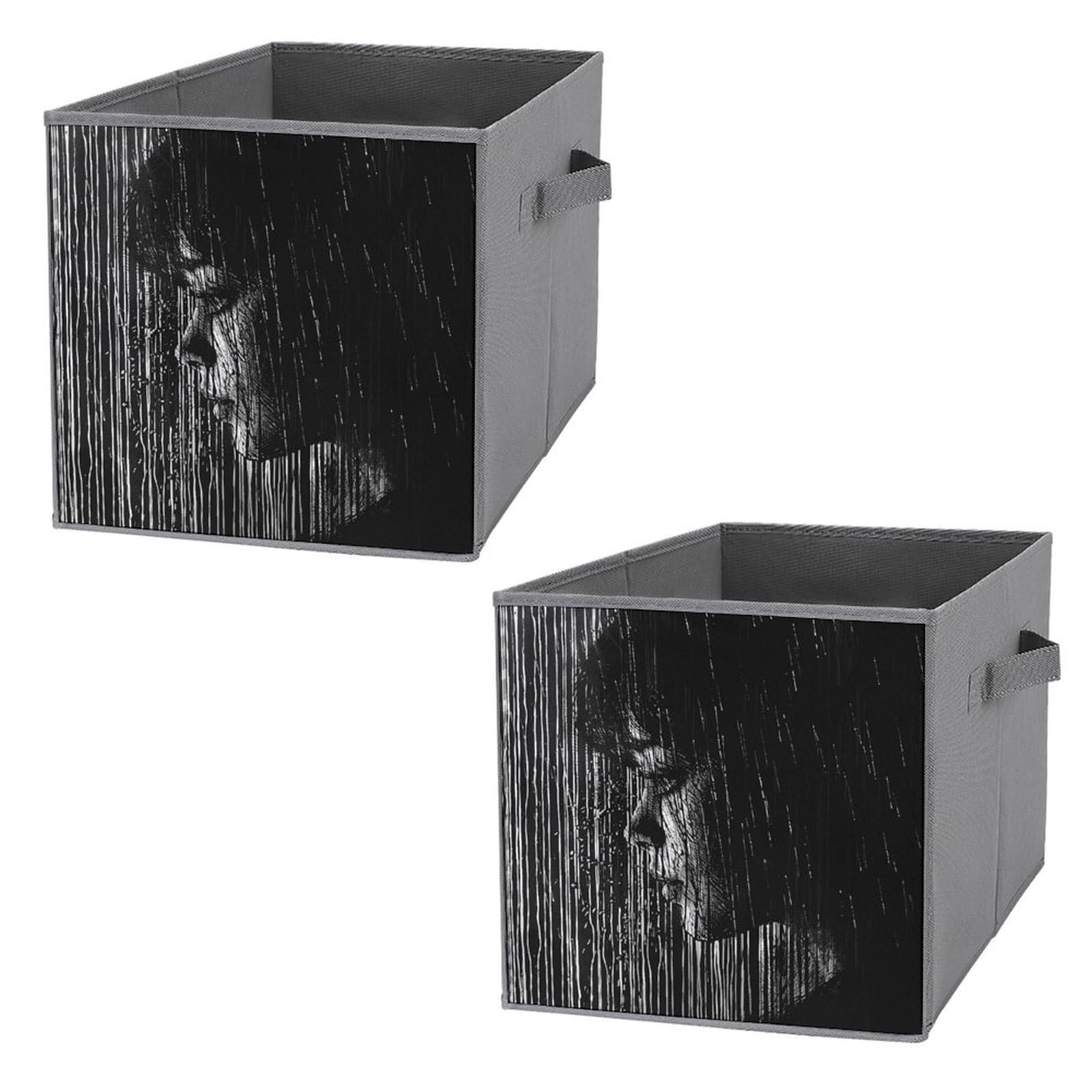 Panier de rangement pliable pour étagères armoires bacs empilables tissu
