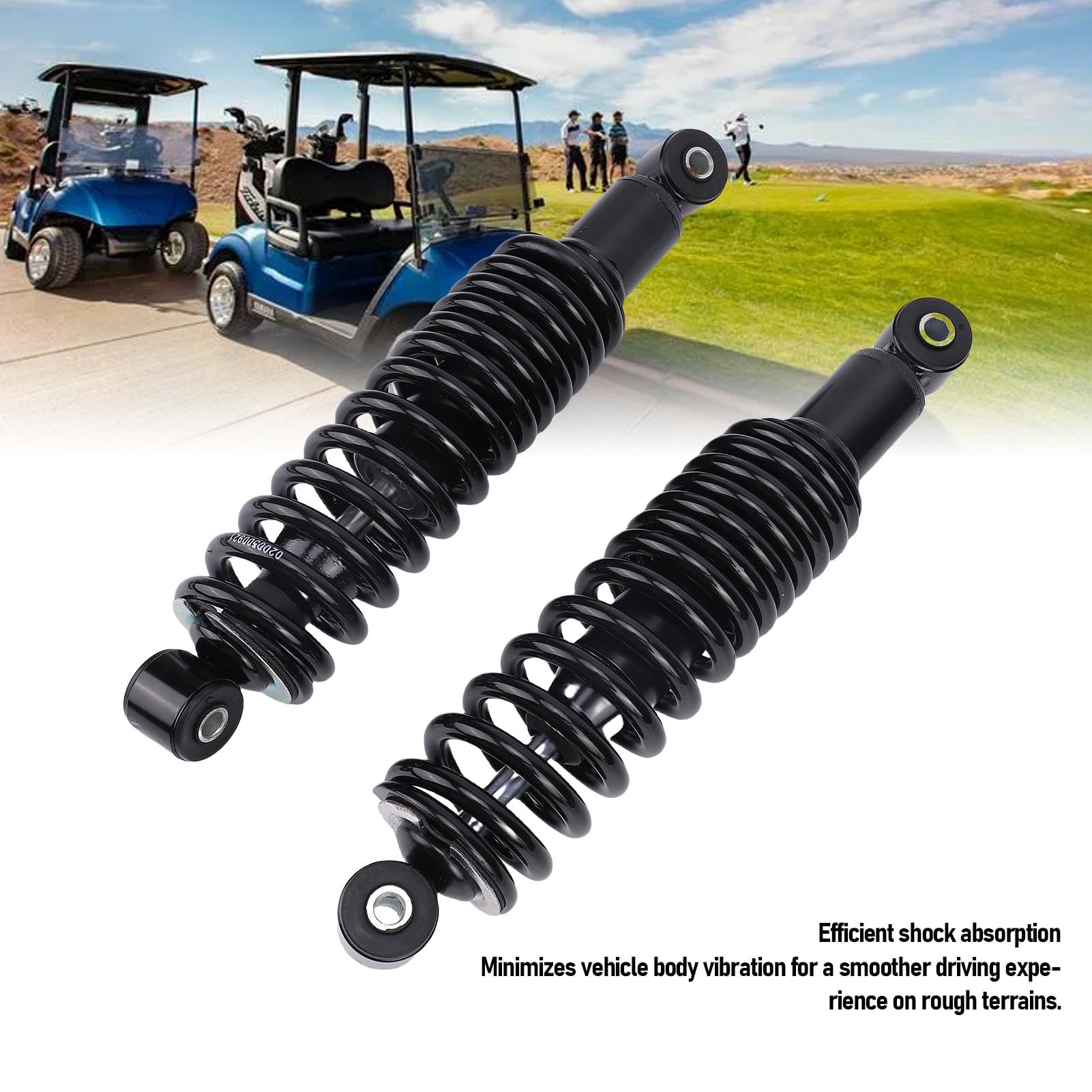 2 szt. Wytrzymałych Tylnych Amortyzatorów ze sprężyną, Zamiennik do Wózków Golfowych z Silnikiem Gazowym G16, G19, G20, G22, G29, Wyprodukowanych w 1995 r. i Późniejszych,
