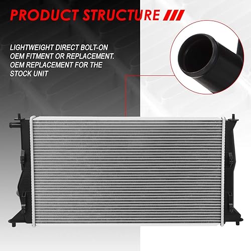 Miniatura 3 de Auto Dynasty DPI 2894 - Radiador de refrigeración de 1 fila estilo fábrica, compatible con Mazda 5 2.3L AT 06-10, núcleo de aluminio