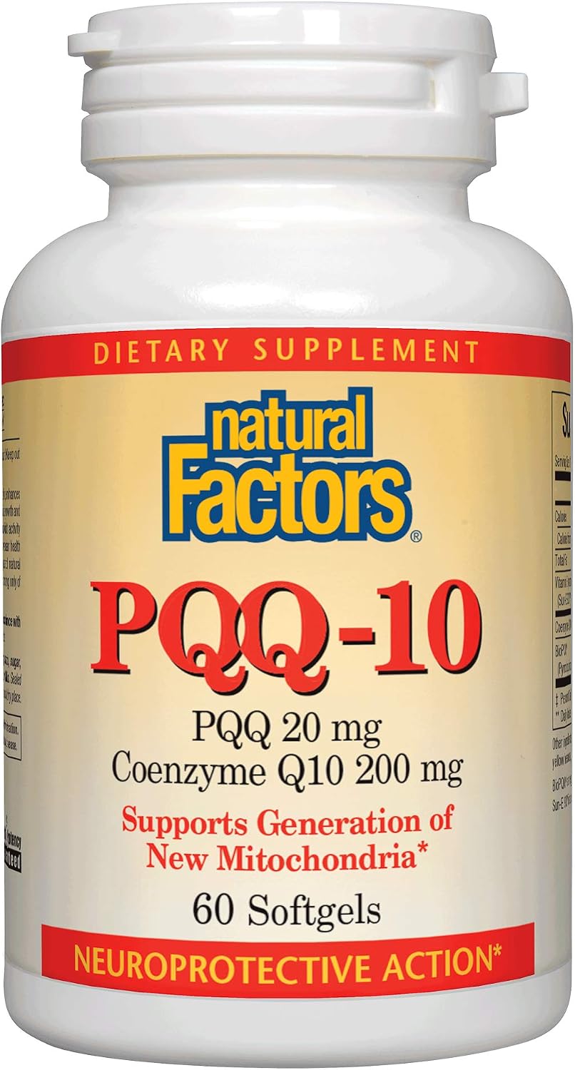Natural Factors, PQQ-10, Supports Energy and Healthy Aging, Dietary Supplement, 60 softgels (60 servings)