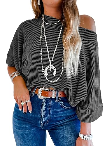 EVALESS Sexy Off The Shoulder Tops for Women 3/4 Length