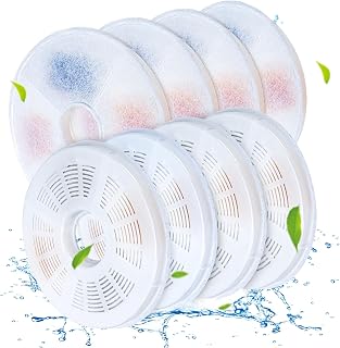 Cat Water Fountain Filter for Catit, CNCHUROU Triple Action Pet Water Fountain Filter Replacement Dog Drinking Fountain Sponges Replacement - 8 Pack