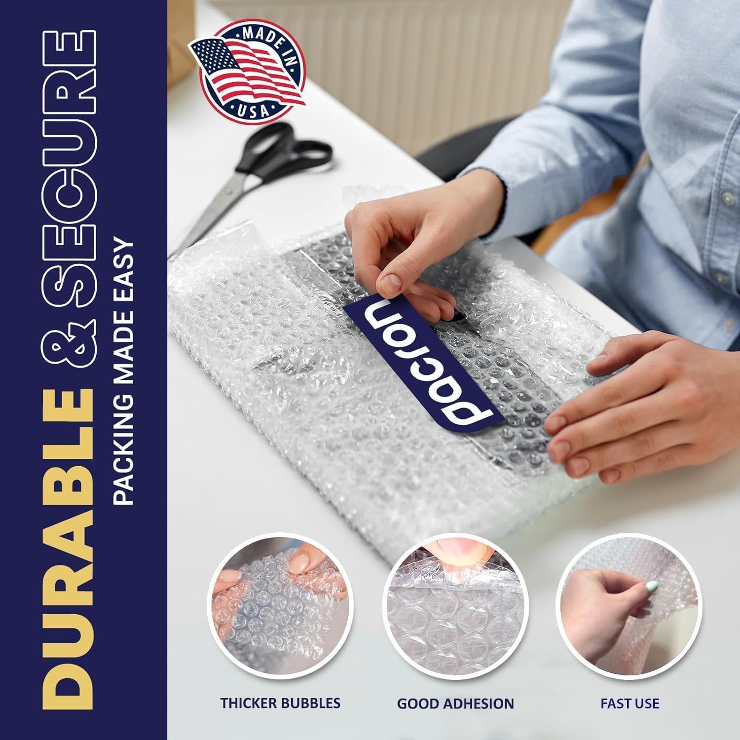 Bubble Cushion Sheets 12x12 – 75 Pack Pre-Cut Bubble Cushioning Sheets for Shipping Fragile Items – Protective Packing Sheets for Packaging, Moving & Storage