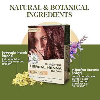 Amazon.com : 46V Black Cherry, Herbal Henna Hair Color for