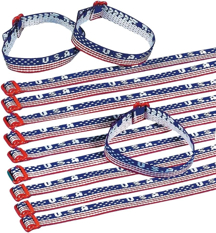 Fun Express USA Woven Friendship Bracelets for Fourth of July - Jewelry - Bracelets - Friendship Bracelets - Fourth of July - 12 Pieces