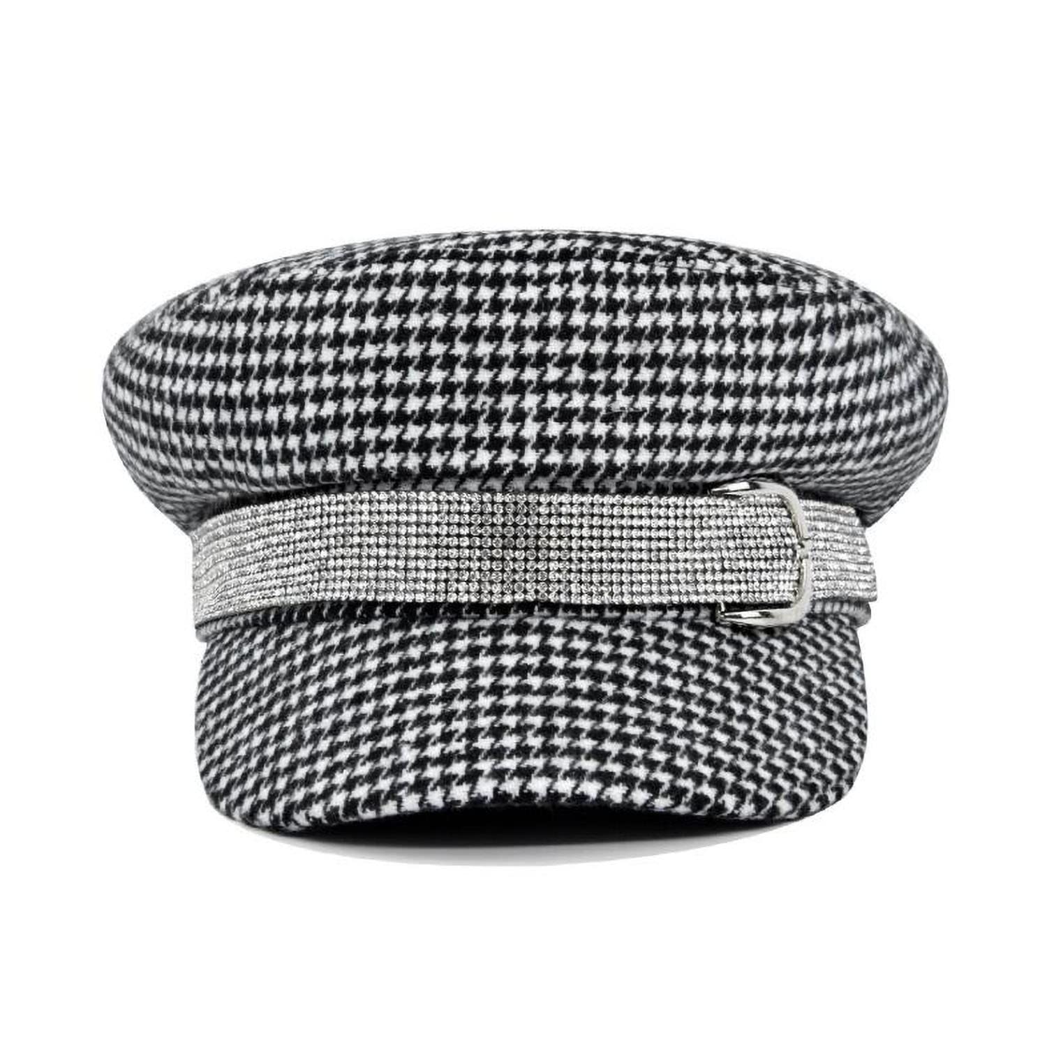 Happyera- Women's White Fashion Newsboy Cap Bling Rhinestone Cabbie Gatsby Cap Visor Beret Hat