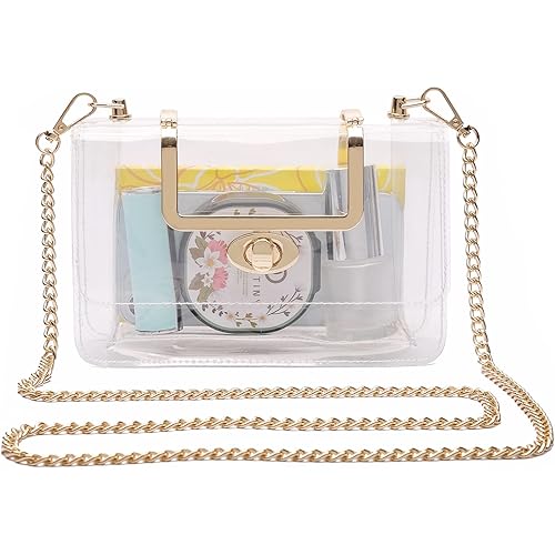 MOETYANG Transparent Clutch Clear Purse Crossbody Shoulder Bags Stadium Approved Bags
