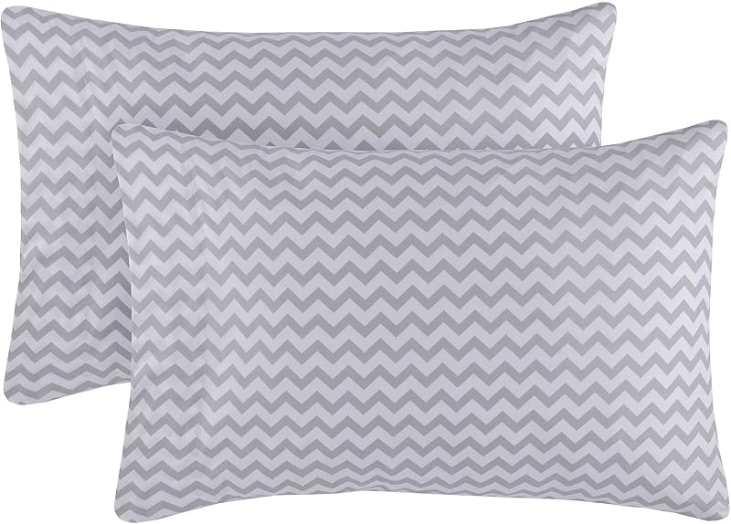 Fundas de almohada Mellanni: lujosas, extra suaves | Fundas de almohada refrescantes - 2 fundas de almohada de la colección Iconic - Cierre de sobre (Standard/Queen 20" x 30", Chevron Gray)
