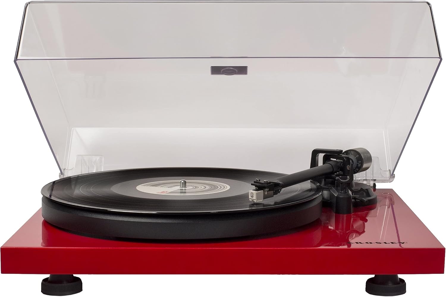 Crosley C6A-RE Belt-Drive Turntable with Built-in Preamp and Adjustable Tone Arm, Red