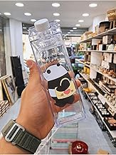 زجاجة حليب ومياه وعصير من الاكريليك للتخلص من السموم والسموذي مانعة للتسرب محمولة وقابلة لاعادة الاستخدام بنمط كرتون حليب شفاف