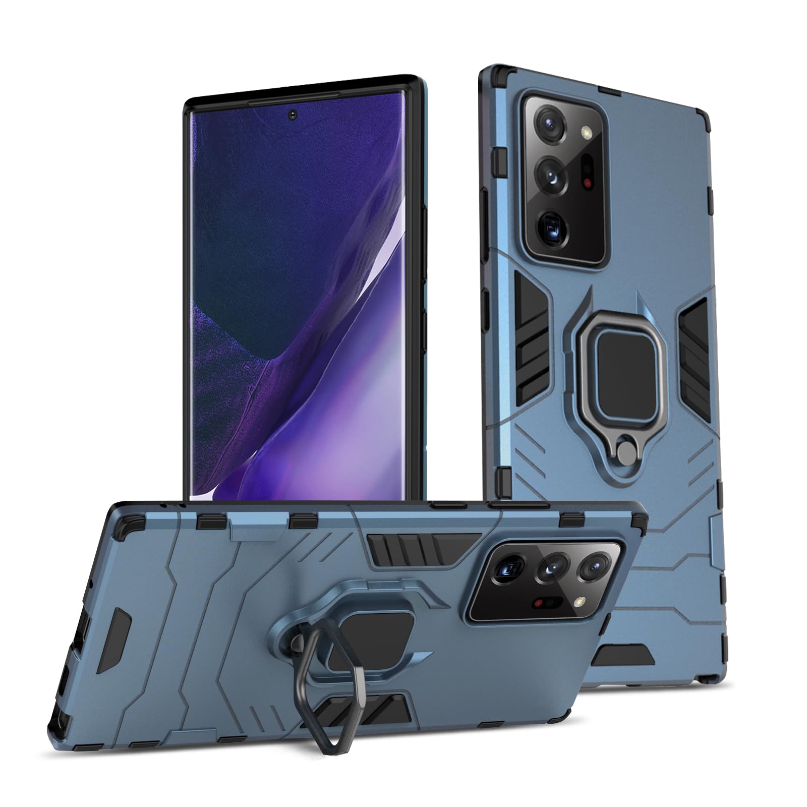 Funda para Samsung Galaxy A13 4G con Cristal Templado Protector Pantalla, Carcasa Antigolpes con Soporte anular metálico, Case Protectora de Grado Militar, Negro — view 124