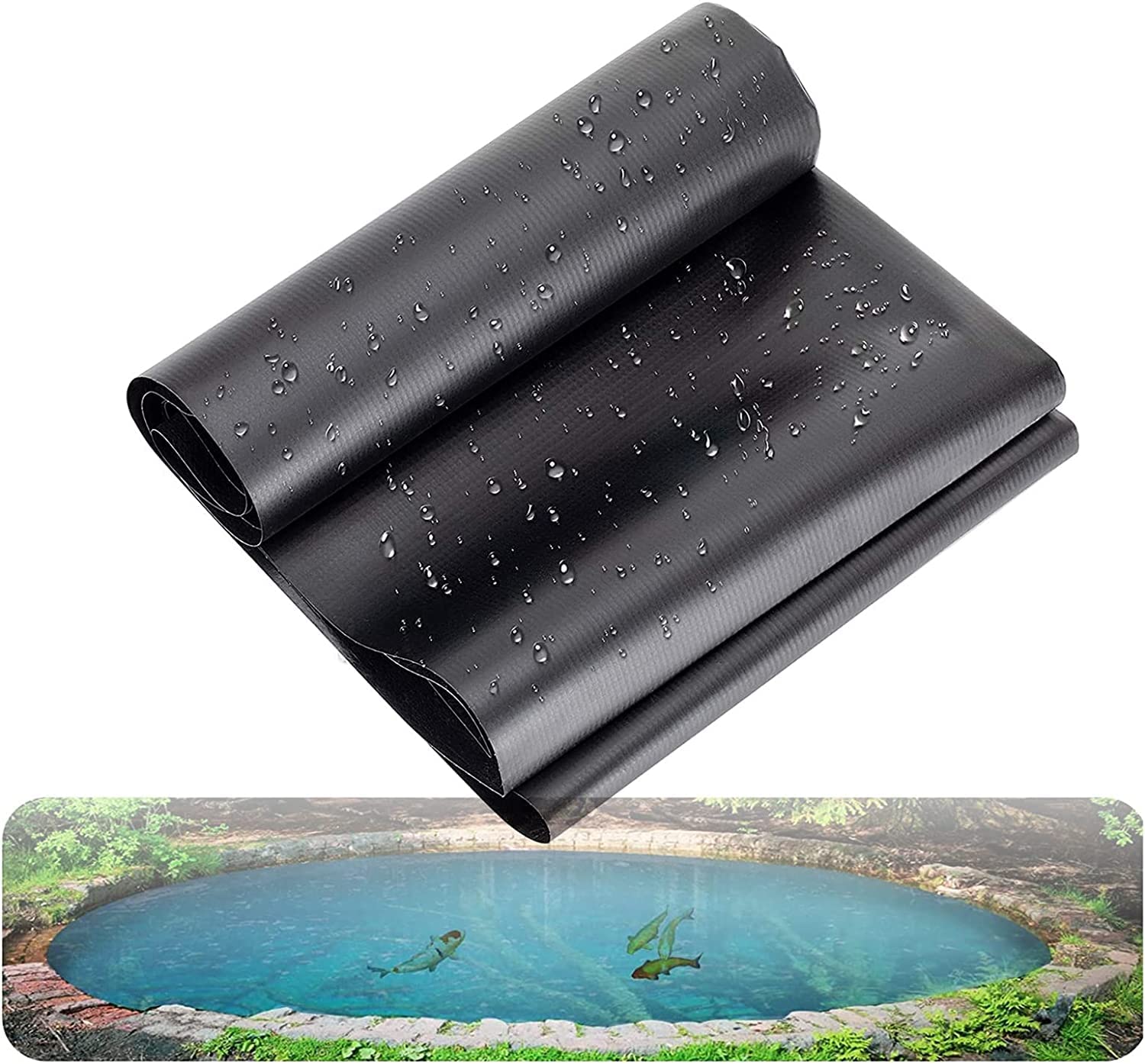 Rivestimento per laghetto di alta qualità per stagni Koi all'aperto, pellicola resistente per bordi da giardino, resistente per anatre e paesaggi acquatici, rivestimento protettivo impermeabile.