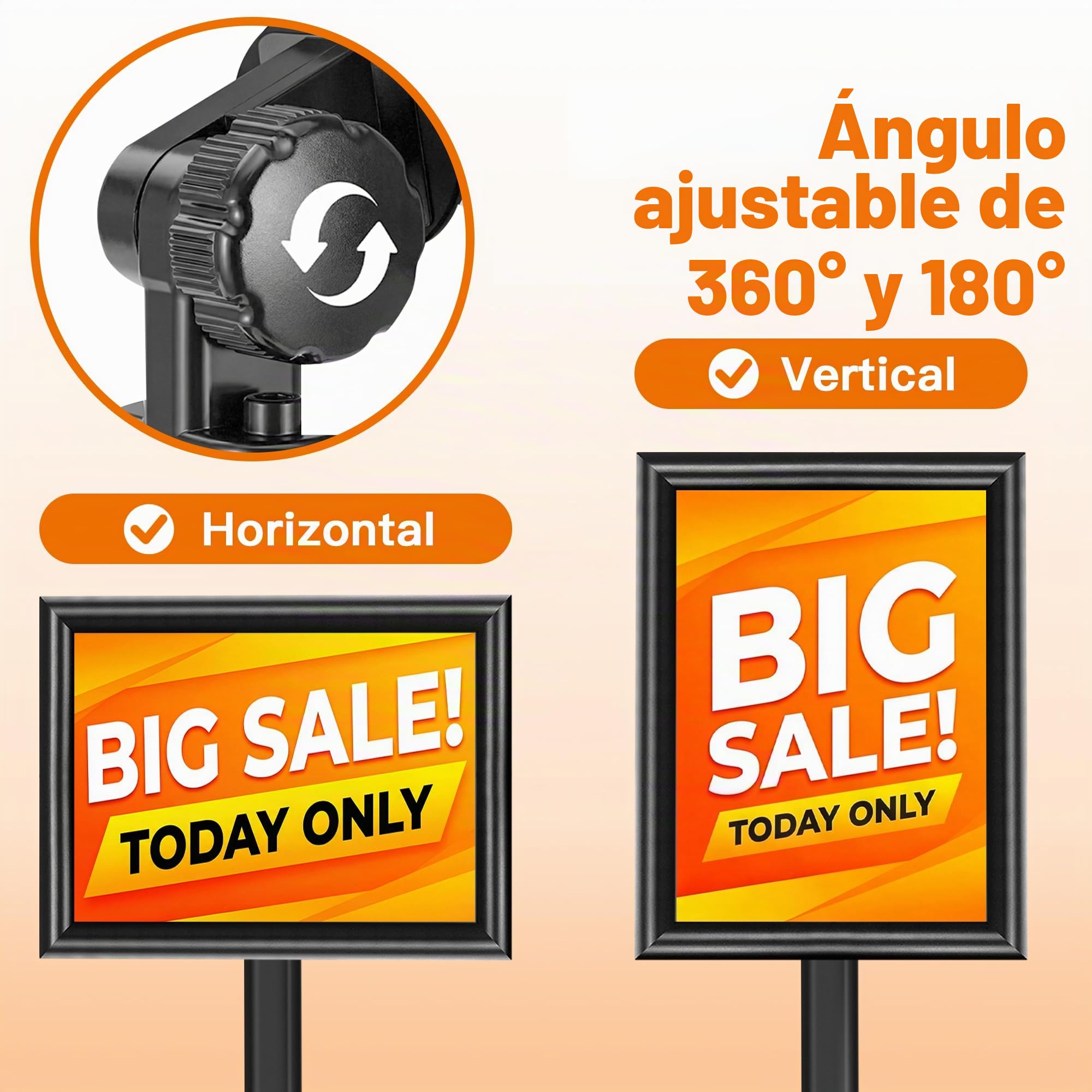 Soporte para carteles A4, soporte de exhibición ajustable para avisos de menú con base de hierro fundido resistente, soporte de letrero de pie para carteles, publicidad, ventas, soporte de