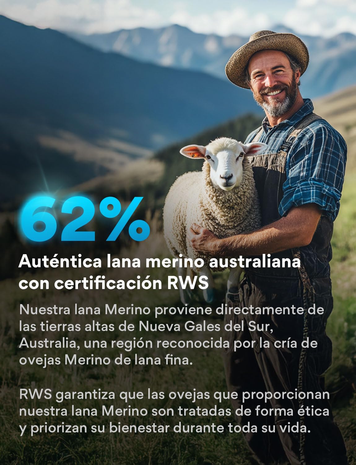 Juclise Calcetines de Senderismo de Lana Merino para Hombre - Grosor Medio, Transpirable, Absorbe la Humedad, Anti-Ampollas, Con Acolchado y Compresión