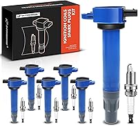Vista 1 de A-Premium Juego de 6 bobinas de encendido (azul) bujías de iridio compatibles con Chrysler 300 2006-2010, Sebring 2006-2010, Town & Country