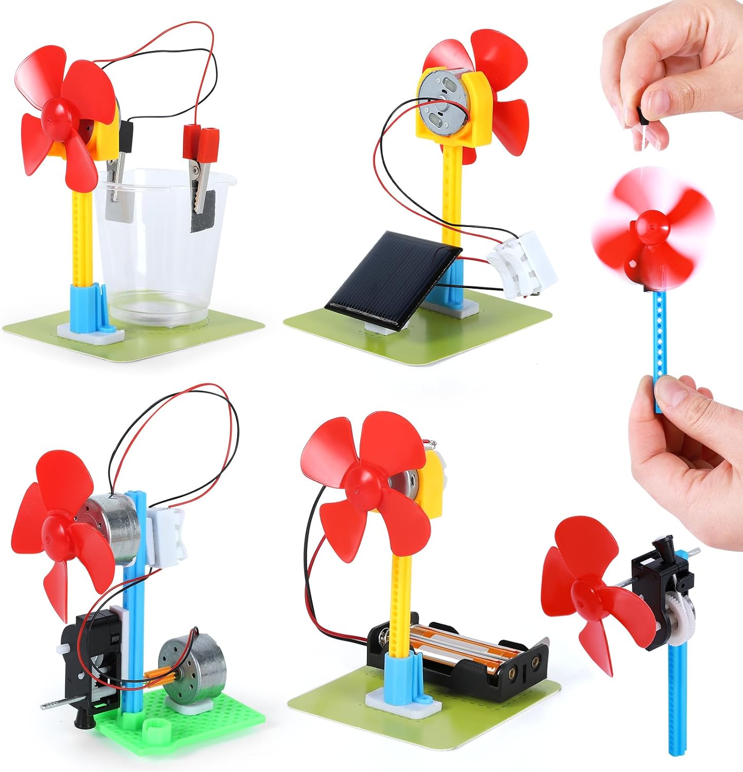 5 STEM Fans Toys, Science Kits for Kids 8-12, Electric Circuit Experiments | STEAM Fan Building Kit Engineering Activities Circuits Boys Girls Science Fair Projects STEM Gifts 1st 2nd 3rd 4th Grade