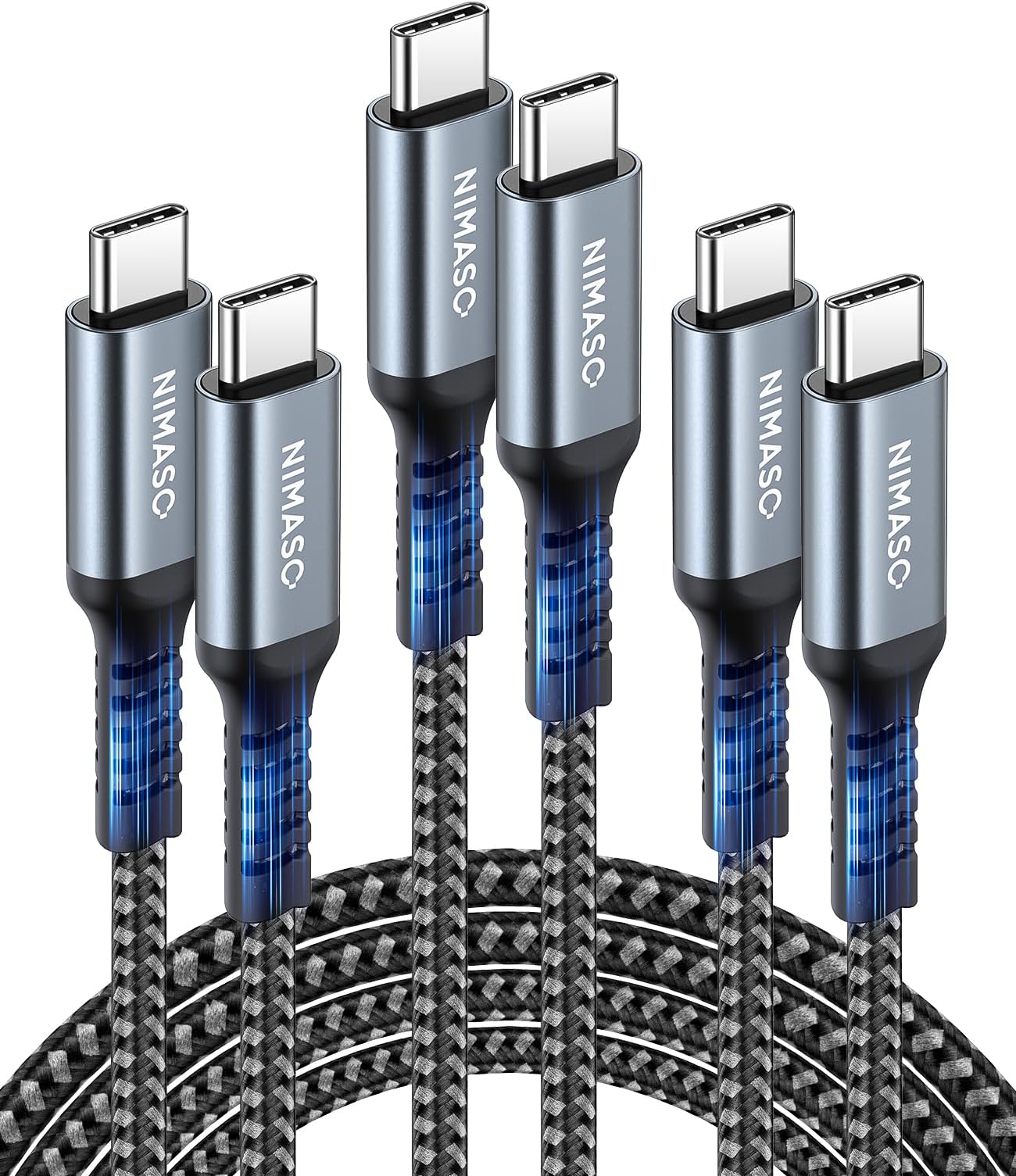 Anysea USB C Kabel Set 60W - 4 Stück Schnellladekabel [2M+1M+1M+0.5M]