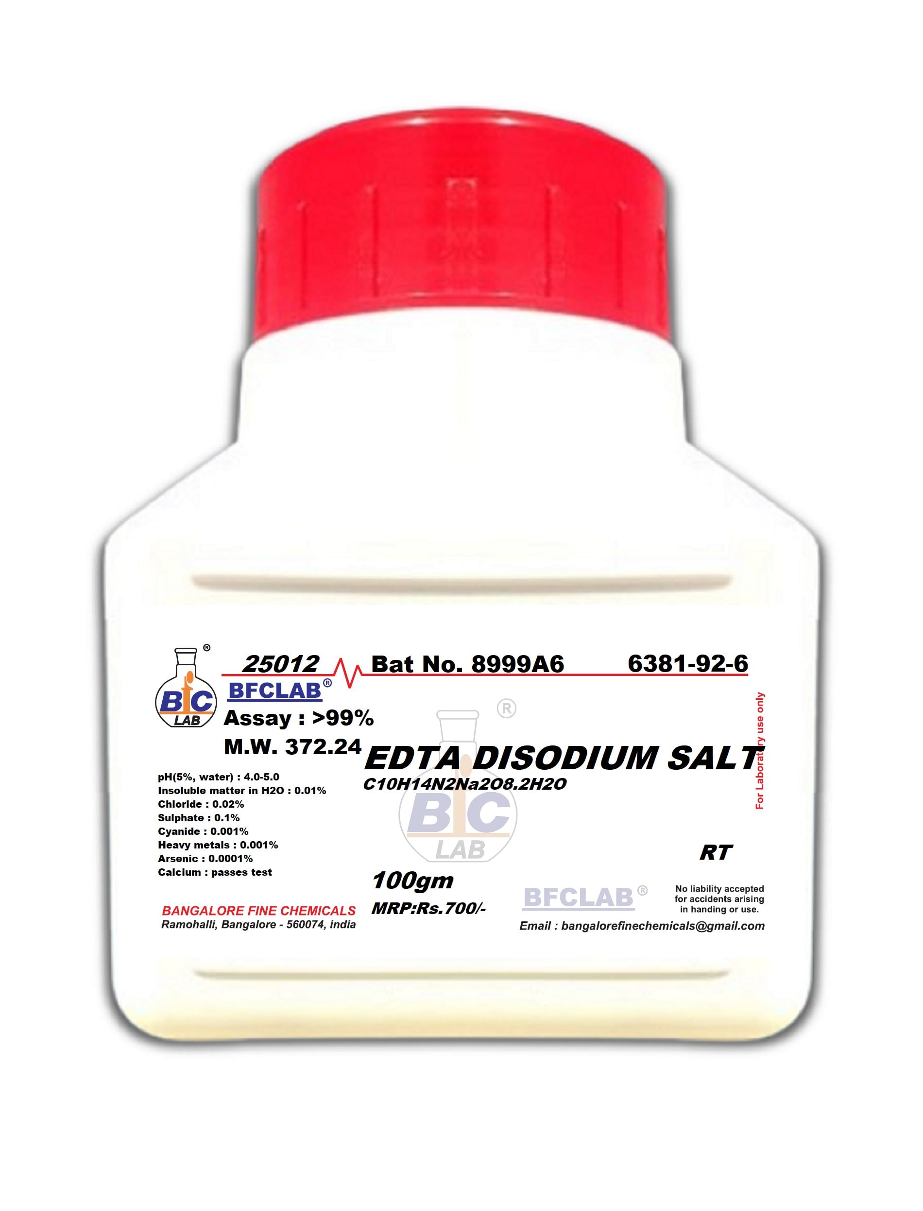 BFC EDTA DISODIUM SALT LR - 100gm (CAS No. 6381-92-6)-picture-20