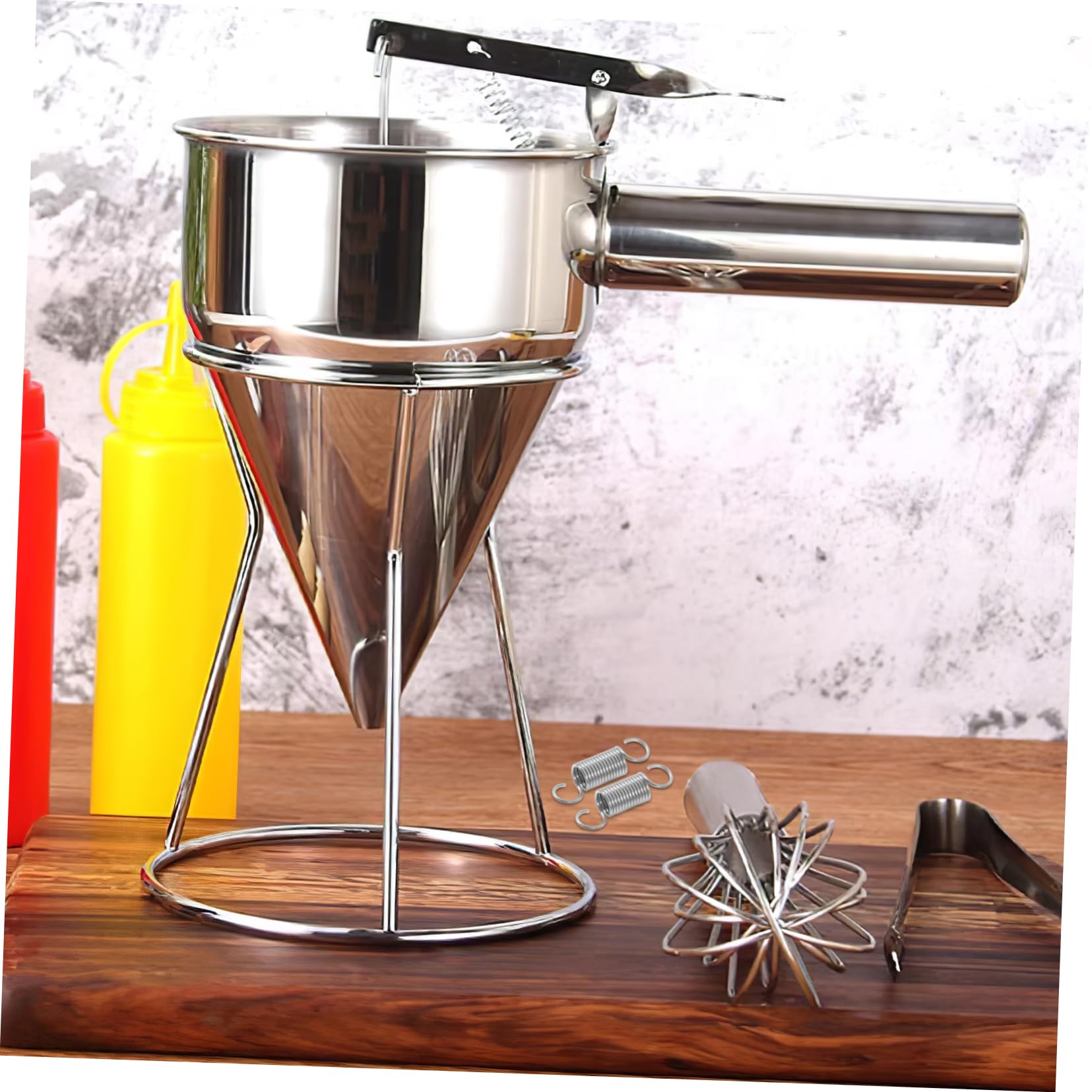 DECHOUS 3pcs Funnel Spring for Pancake Batter Dispenser Small Batter Separator Spring Octopus Ball Making Tool