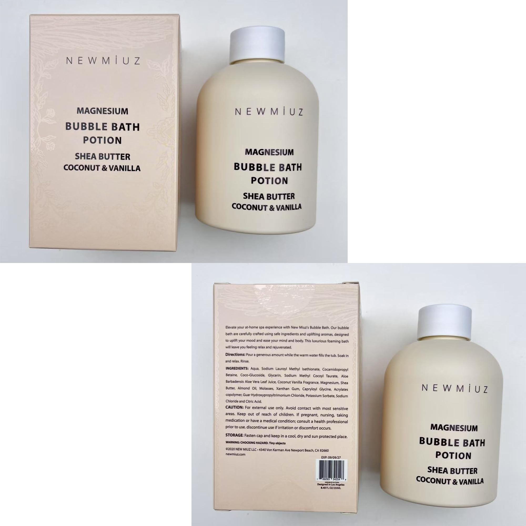Baño de burbujas de magnesio, burbujas espumosas de larga duración, hidratante, manteca de karité, coco, vainilla, alivio relajante del estrés, regalo calmante de spa para cumpleaños, Navidad