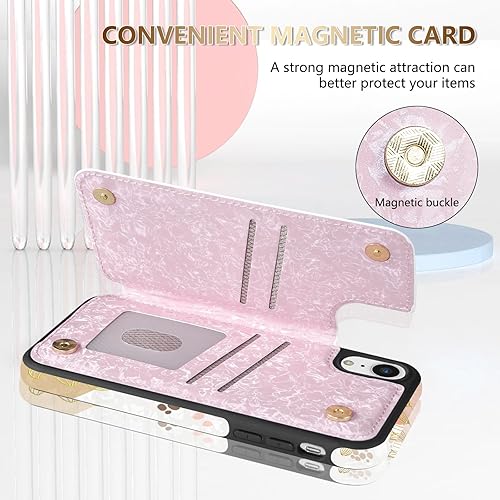 Miniatura 3 de NNH Funda tipo cartera compatible con iPhone XR con bloqueo RFID, ranuras para tarjetas, folio de piel sintética, función atril, doble cierre